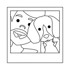 photo of man with dog vector illustration design