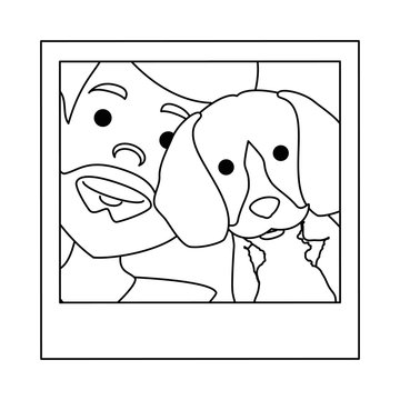 photo of man with dog vector illustration design