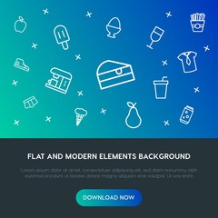 food, clothes, drinks outline vector icons and elements background concept on gradient background.Multipurpose use on websites, presentations, brochures and more