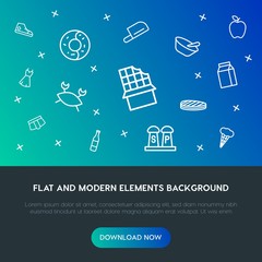 food, clothes, drinks outline vector icons and elements background concept on gradient background.Multipurpose use on websites, presentations, brochures and more