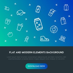 food, clothes, drinks outline vector icons and elements background concept on gradient background.Multipurpose use on websites, presentations, brochures and more