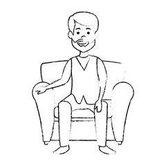 veterinary doctor in the sofa avatar character vector illustration design