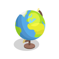 Earth Globe Model Vector Illustration Isolated