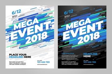 Vector layout design template for mega event sport event. - obrazy, fototapety, plakaty