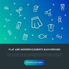 food, clothes, drinks outline vector icons and elements background concept on gradient background.Multipurpose use on websites, presentations, brochures and more