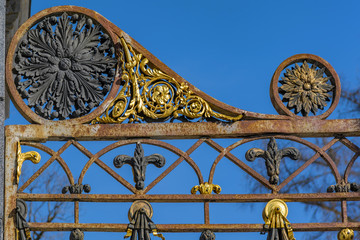 Openwork fence fragment. Pushkin (Tsarskoe Selo), Saint-Petersburg, Russia