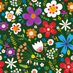 Amazing floral vector seamless pattern