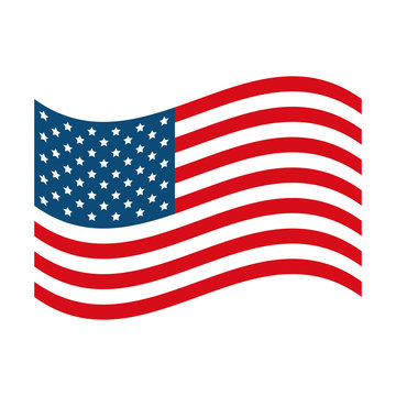 united states of america flag with waves vector illustration design