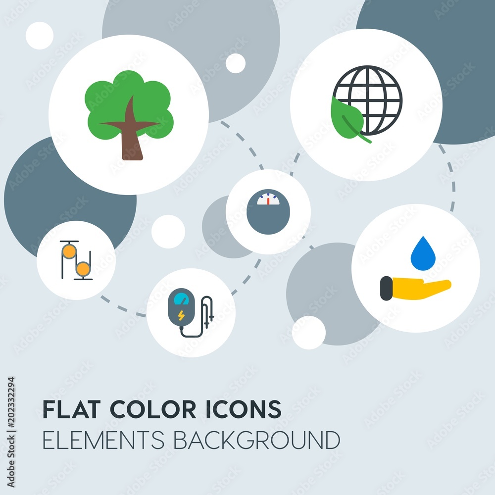 Poster health, science, nature flat vector icons and elements background with circle bubbles networks.multi