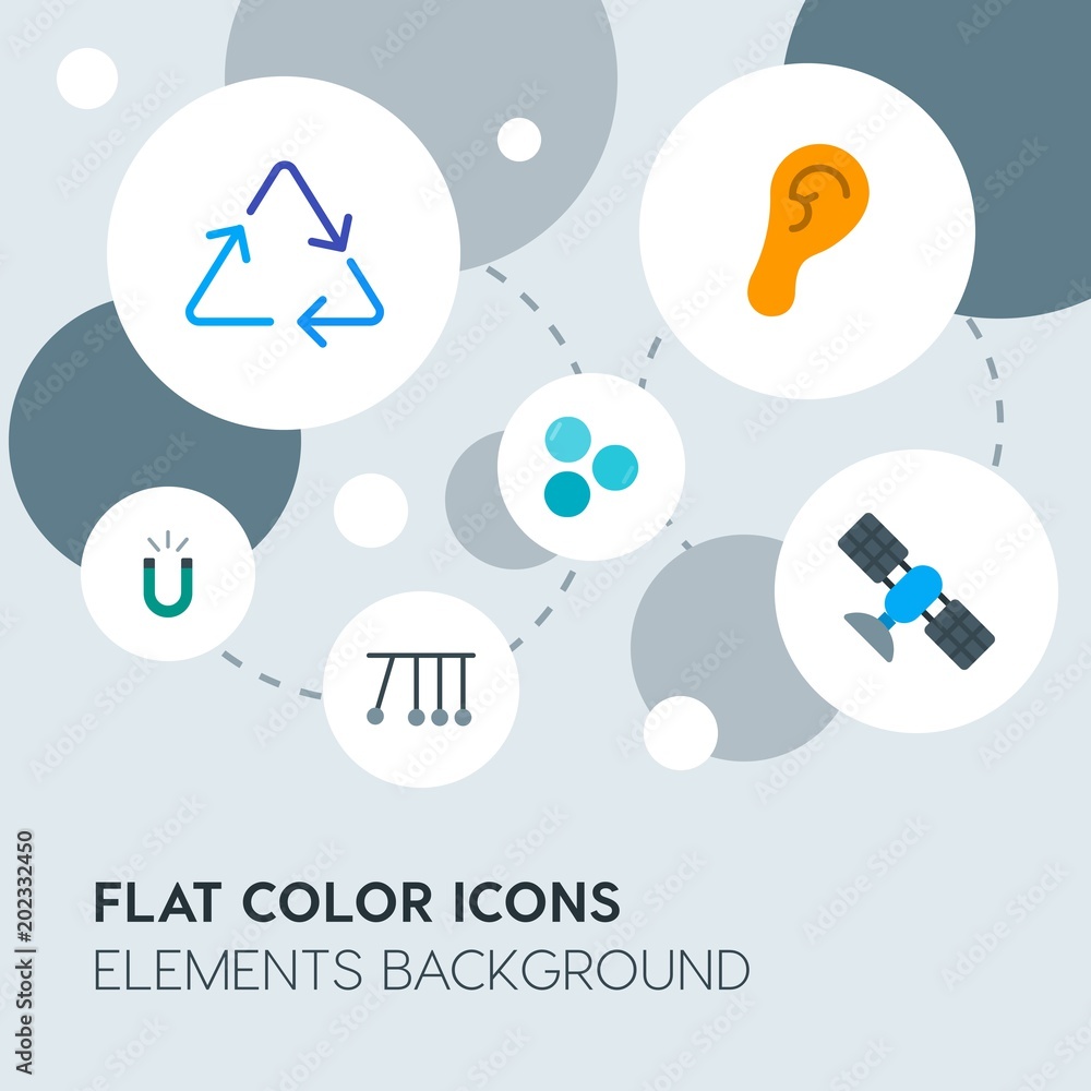 Poster health, science, nature flat vector icons and elements background with circle bubbles networks.multi