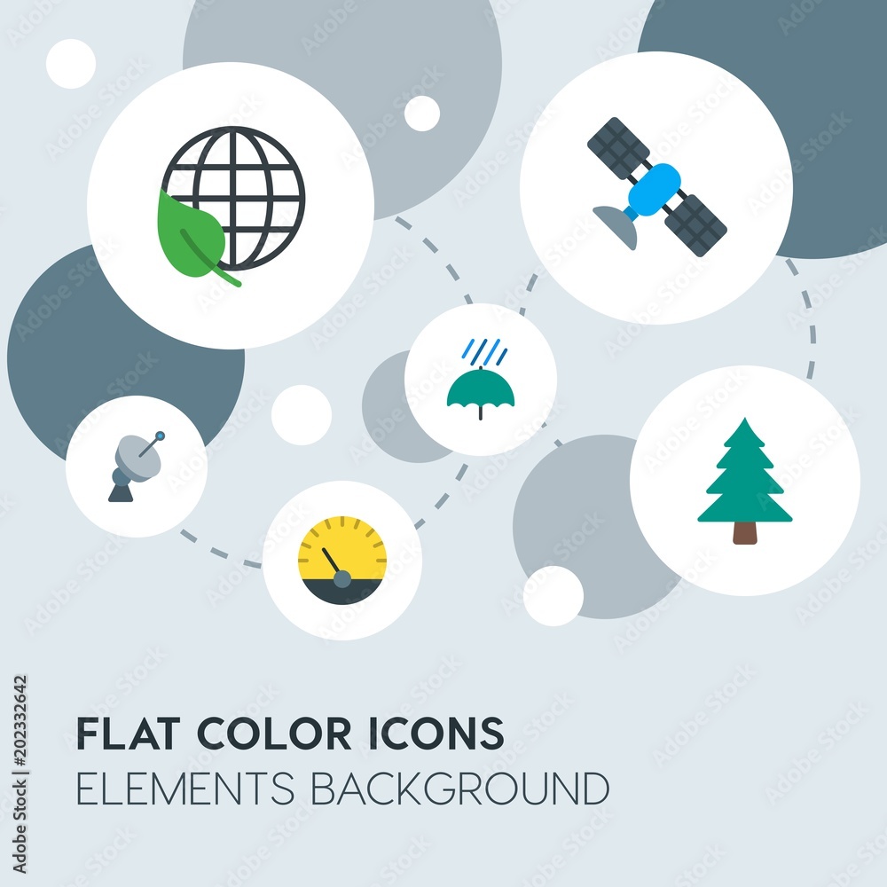 Poster health, science, nature flat vector icons and elements background with circle bubbles networks.multi