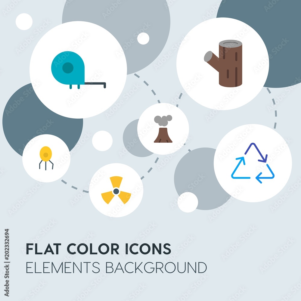 Poster health, science, nature flat vector icons and elements background with circle bubbles networks.multi