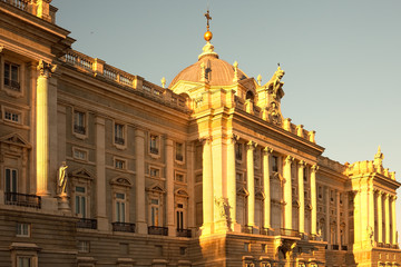 Naklejka premium Palacio Real (Pałac Królewski), Plaza de Oriente, Madryt, Hiszpania