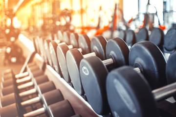 dumbbells in the gym