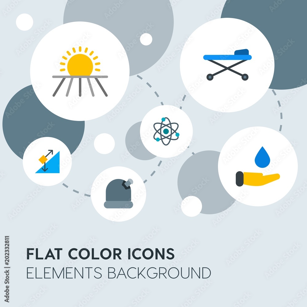 Poster health, science, nature flat vector icons and elements background with circle bubbles networks.multi