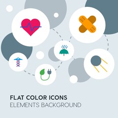 health, science, nature flat vector icons and elements background with circle bubbles networks.Multipurpose use on websites, presentations, brochures and more