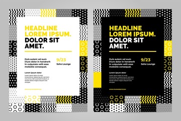 Yellow and black Brochure Layout template, cover design background and annual reports.