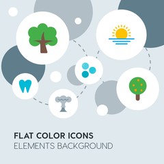 health, science, nature flat vector icons and elements background with circle bubbles networks.Multipurpose use on websites, presentations, brochures and more