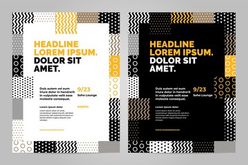 Yellow and black Brochure Layout template, cover design background and annual reports.