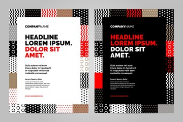 Red and black Brochure Layout template, cover design background and annual reports.