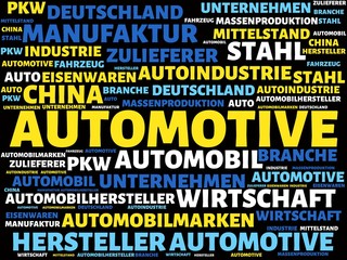 AUTOMOTIVE - Bilder mit W&ouml;rtern aus dem Bereich Automobilindustrie, Wort, Bild, Illustration