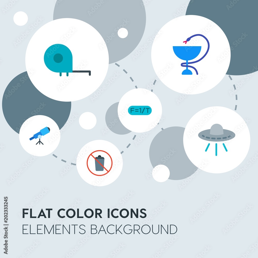Poster health, science, nature flat vector icons and elements background with circle bubbles networks.multi