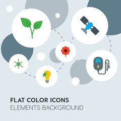 health, science, nature flat vector icons and elements background with circle bubbles networks.Multipurpose use on websites, presentations, brochures and more