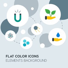 Fototapeta premium health, science, nature flat vector icons and elements background with circle bubbles networks.Multipurpose use on websites, presentations, brochures and more