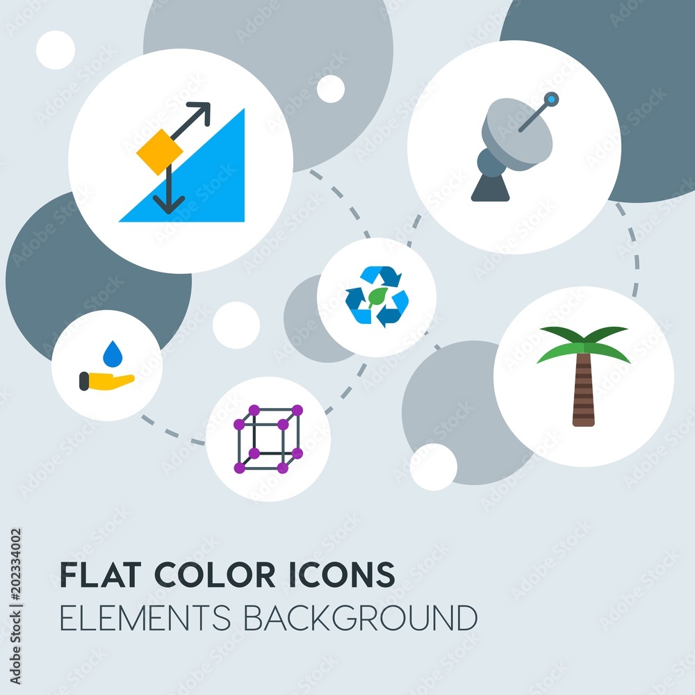 Poster health, science, nature flat vector icons and elements background with circle bubbles networks.multi