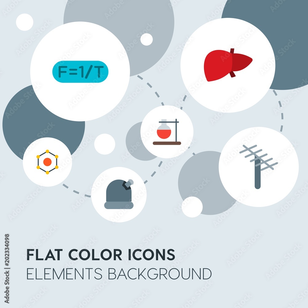 Poster health, science, nature flat vector icons and elements background with circle bubbles networks.multi