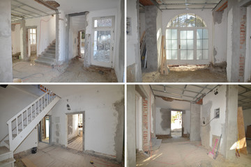 Haussanierung, Baustelle. Renovierung