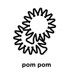 pom pom icon isolated on white background