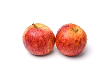 Two red apples isolated on white background