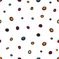 Seamless pattern of multicolored cartoon circles