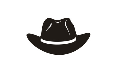 Country Western Cowboy Leather Hat, Texas Sheriff Hat silhouette	