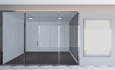 Modern Empty  office Cabinet. Meeting room. 3D rendering.. Blank paintings