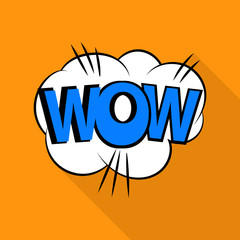 Wow icon. Pop art illustration of wow vector icon for web