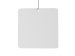 Blank White Advertising ceiling Promotional Advertising dangler for design presentation . 3d render illustration.