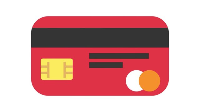 credit card icon in and out animation red