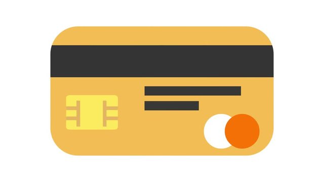 credit card icon in and out animation gold