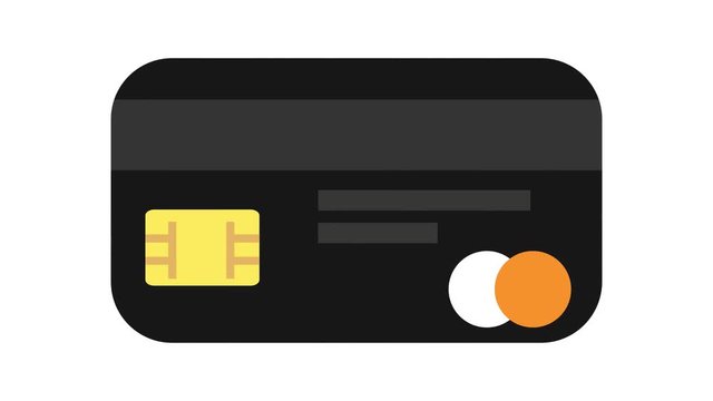 credit card icon in and out animation black