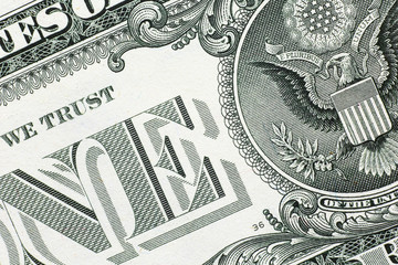 Detail from one us dollar banknote