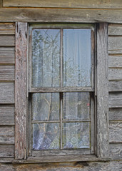 old wooden house window
