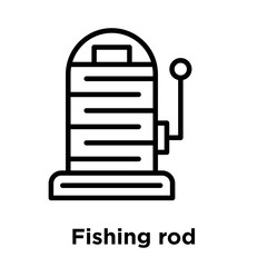 Fishing rod icon isolated on white background