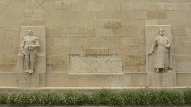 Statues at the Reformation Wall in Geneva 