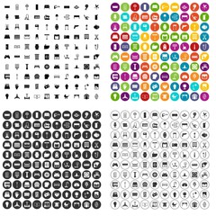 Fototapeta na wymiar 100 furnishing icons set vector in 4 variant for any web design isolated on white