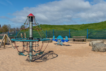 Fototapeta premium Children's playground equipment in the park
