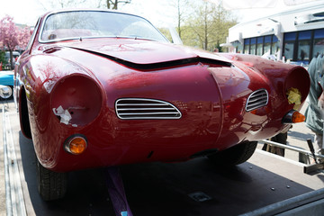 Old cars very well preserved and polished to a high gloss
