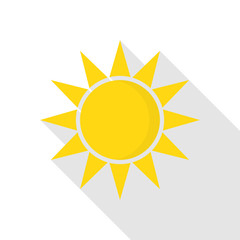 Sun icon. Flat illustration of sun vector icon for web