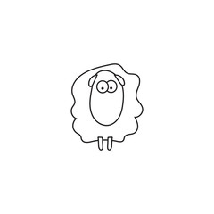 Vector cartoon outline sheep
